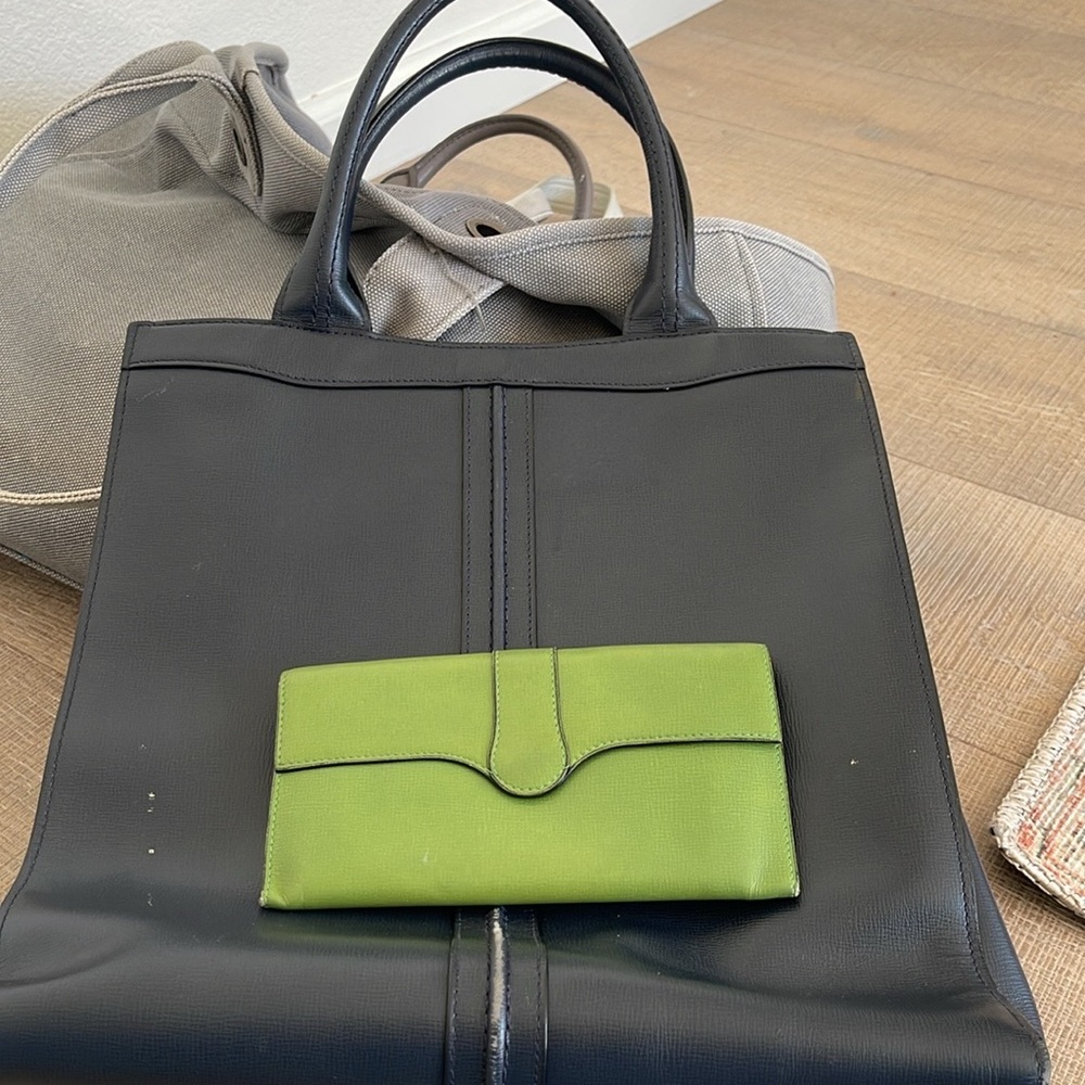 Valextra tote and wallet